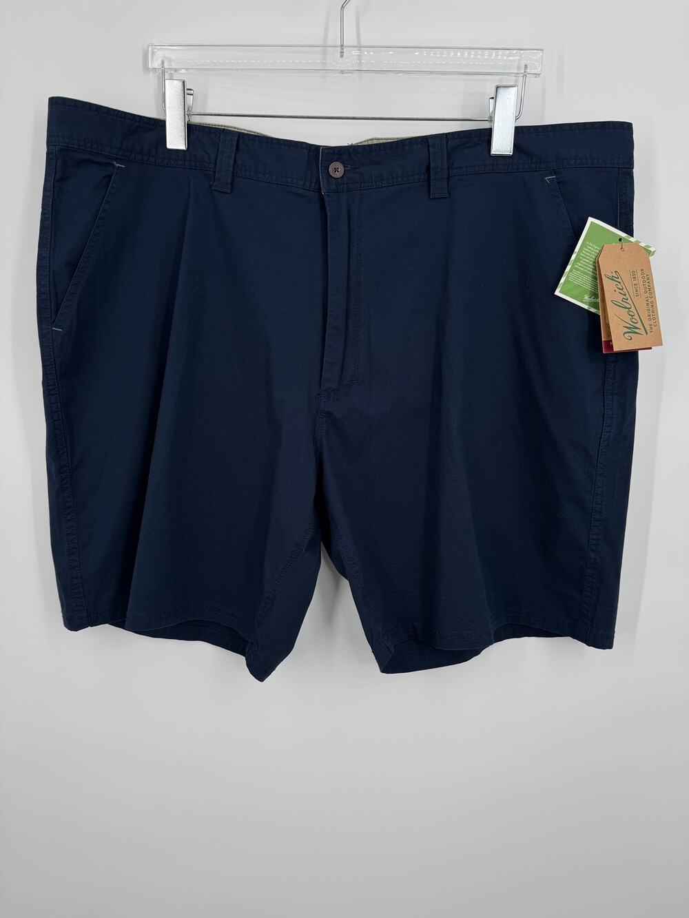 Woolrich shorts men's 44 Vista Point Eco organic cotton twill navy blue 8" NEW